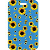 ID Card Badge Holder - Sunflowers on Blue Background