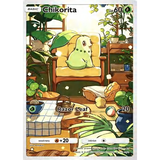 Card Keychain - Pokémon - Chikorita basic Full art illustration by Kenshin