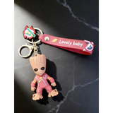 3D PVC Figure Keychain - Guardians of the Galaxy - Baby Groot Pink Ravager Suit