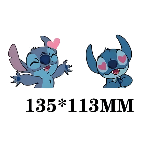 3D Lenticular Sticker - Disney - Stitch with Hearts and Loving Expressions