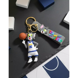 3D PVC Figure Keychain - Tom and Jerry - Tom Suns Spinning Basketball