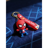 3D PVC Figure Keychain - Marvel - Spider-Man Chibi Figure With Red Strap (Style 2)