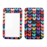 ID Card Badge Holder - Colorful Hearts Pattern