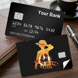 Credit Card Skin Sticker - One Piece - Luffy Straw Hat Sunset Ship Silhouette - Holographic
