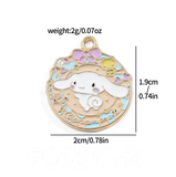 Bracelet Charm - Winnie the Pooh - Pooh bear face inside ornate gold ring