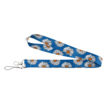 Lanyard - Daisy Pattern (White and Yellow on Blue)