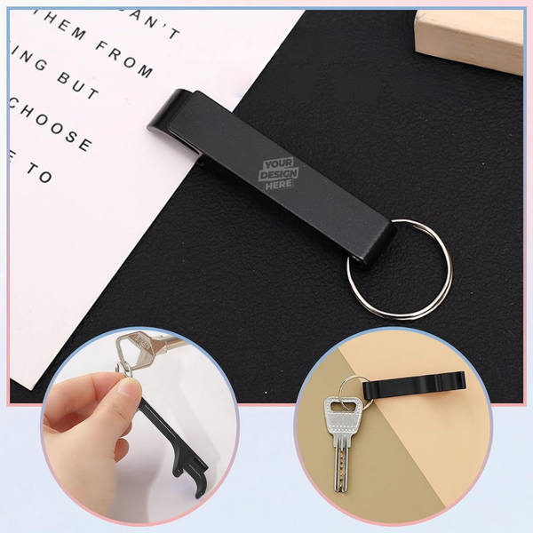 Premium Laser Engraving - Matte Black Keychain Bottle Opener