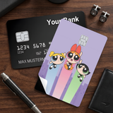 Credit Card Skin Sticker - Powerpuff Girls - Flying Cityscape