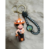 3D PVC Figure Keychain - One Piece - Ace Sitting On Barrel