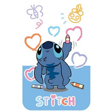 ID Card Badge Holder - Lilo & Stitch - Stitch Drawing Hearts With Crayons