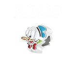 Bracelet Charm - Donald Duck - Donald Duck angled silver bead
