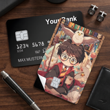 Credit Card Skin Sticker - Harry Potter - Chibi Harry Potter With Hedwig And Books