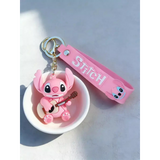 3D PVC Figure Keychain - Lilo & Stitch - Angel Playing Ukulele