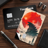 Credit Card Skin Sticker - Godzilla - Godzilla Silhouette Against Red Sun - Holographic