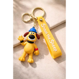 3D PVC Figure Keychain - Shaun the Sheep - Bitzer The Dog Waving