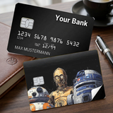 Credit Card Skin Sticker - Star Wars - Droids C-3PO, R2-D2 And BB-8 - Holographic