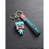 3D PVC Figure Keychain - Minecraft - Steve In Blue Armor Figure