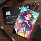 Credit Card Skin Sticker - DC Comics - Chibi Wonder Woman Colorful Portrait - Holographic
