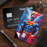 Credit Card Skin Sticker - DC Comics - Superman With Colorful Paint Splatter - Holographic