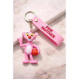 3D PVC Figure Keychain - Pantera Rosa - Pink Panther Holding Basketball