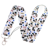 Lanyard - Disney - Mickey Mouse Faces and Blue Hearts on White