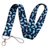 Lanyard - Blue Whales and Pink Stars