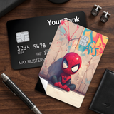 Credit Card Skin Sticker - Marvel - Chibi Spider-man Sitting By Graffiti Wall