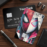 Credit Card Skin Sticker - Marvel - Split Face Of Spider-man And Spider-gwen - Holographic