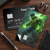 Credit Card Skin Sticker - Marvel - The Hulk Flexing With Green Energy - Holographic