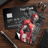 Credit Card Skin Sticker - Marvel - Iron Man Armored Figure On Comic Background - Holographic