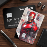 Credit Card Skin Sticker - Marvel - Iron Man In Suit Artistic Collage - Holographic