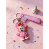 3D PVC Figure Keychain - Mickey and Friends - Minnie Mouse Pink Hoodie
