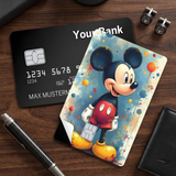 Credit Card Skin Sticker - Mickey Mouse & Friends - Watercolor Mickey Mouse With Colorful Dots - Holographic