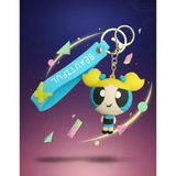 3D PVC Figure Keychain - Powerpuff Girls - Bubbles Blue Outfit With Beautiful Strap