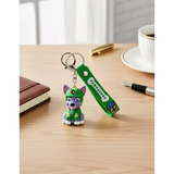 3D PVC Figure Keychain - Paw Patrol - Rocky Sitting Green Uniform