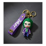 3D PVC Figure Keychain - DC Comics - Joker Chibi Figure With Purple Strap