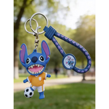 3D PVC Figure Keychain - Lilo & Stitch - Stitch Playing Soccer