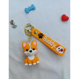 3D PVC Figure Keychain - Pets - Corgi Sitting Keychain