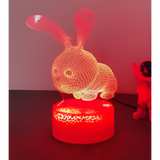 3D LED Night Light - Rabbit