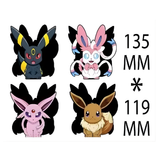 Pokémon Sylveon, Glaceon, Leafeon & Espeon 3D lenticular print