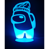 3D LED Night Light - Among Us - Character with winter hat