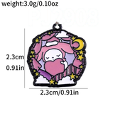 Bracelet Charm - Pokemon - pink donut purple sprinkles