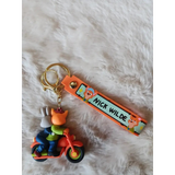 3D PVC Figure Keychain - Zootopia - Nick Wilde Judy Hopps Motorcycle