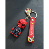 3D PVC Figure Keychain - Craneo Rojo - Red Skull Superheroes - Red Skull In Uniform