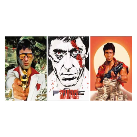 3D Lenticular Poster 12"x16" - Scarface - Tony Montana with Money & Guns