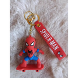 3D PVC Figure Keychain - Spider-Man - On Skateboard