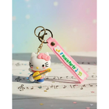 3D PVC Figure Keychain - Hello Kitty - Playing Guitar