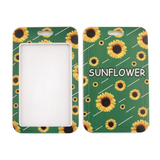 ID Card Badge Holder - Sunflowers on Green with Sunflower Text