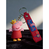 3D PVC Figure Keychain - Peppa Pig - Peppa Wearing Crown