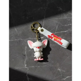 3D PVC Figure Keychain - Pinky Cerebro - Brain Grumpy Standing